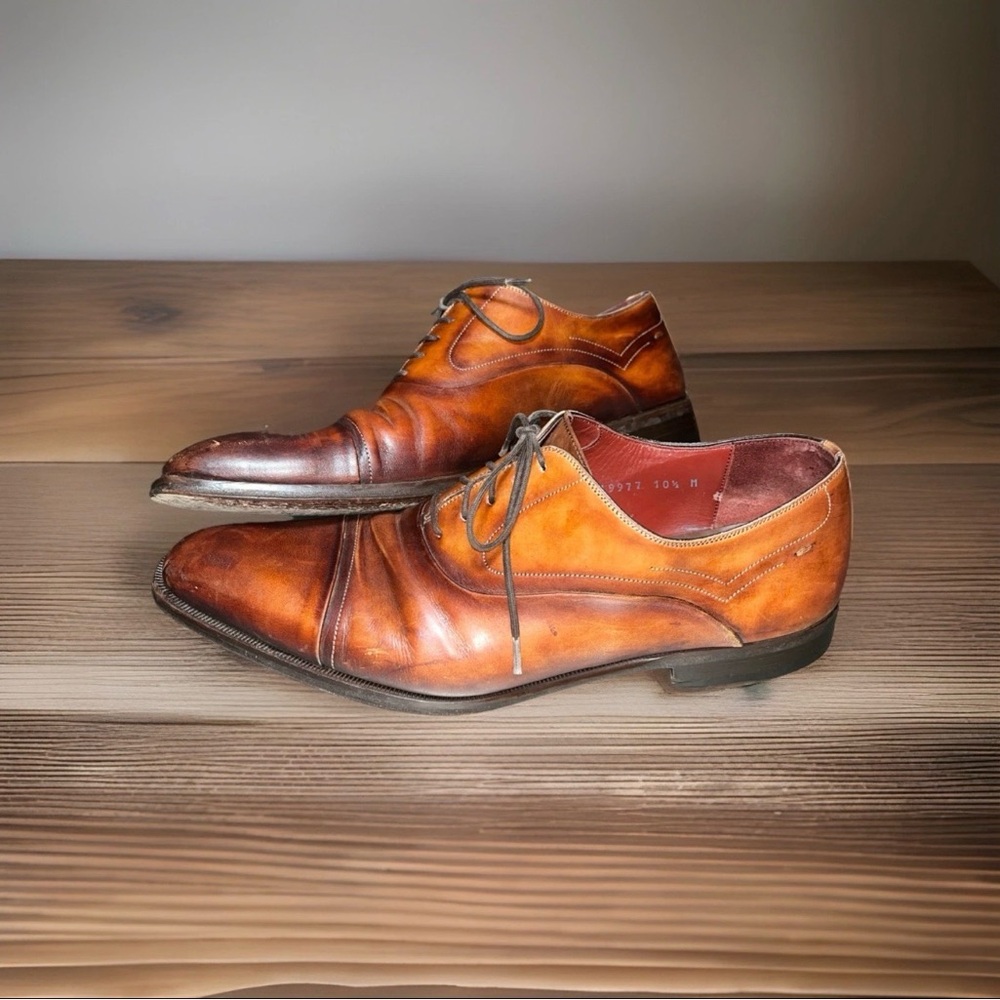 Magnanni Segovia Cap-Toe Leather Oxfords - 19977 - Cognac Brown - 10.5